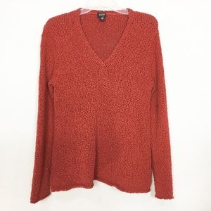 Eileen Fisher Silk Cotton Rolled Hem Knit Sweater